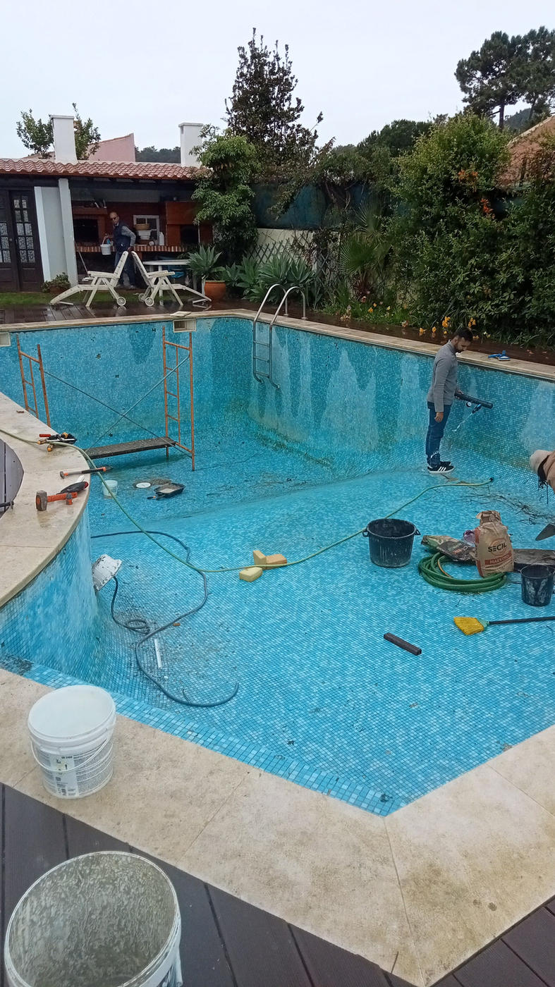 Piscina antes da substituição do revestimento